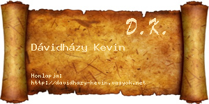 Dávidházy Kevin névjegykártya