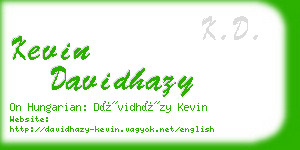 kevin davidhazy business card